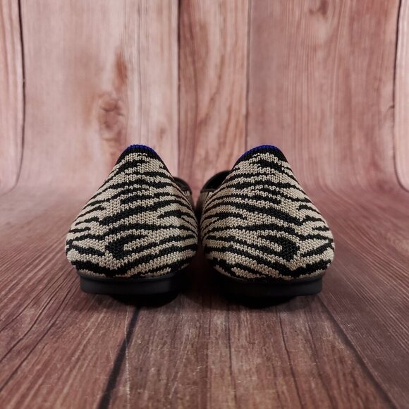 Rothys Womens Size 7.5 The Flat Zebra Animal Print Ballet Shoes Retired - Picture 10 of 13